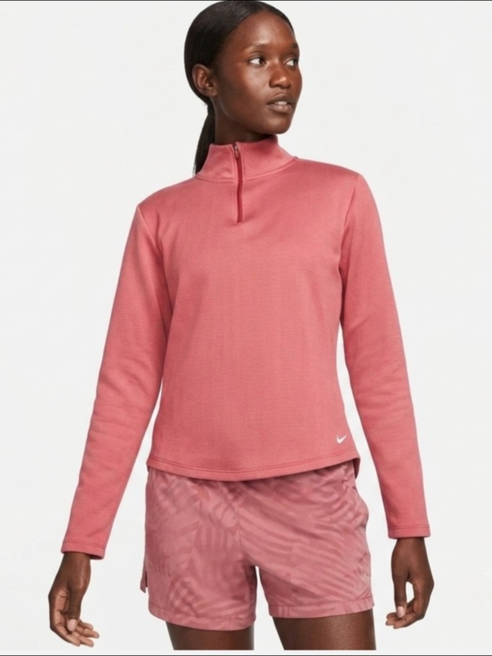 Nike Therma-FIT Quarter Zip Pullover Dusty Rose Women's M